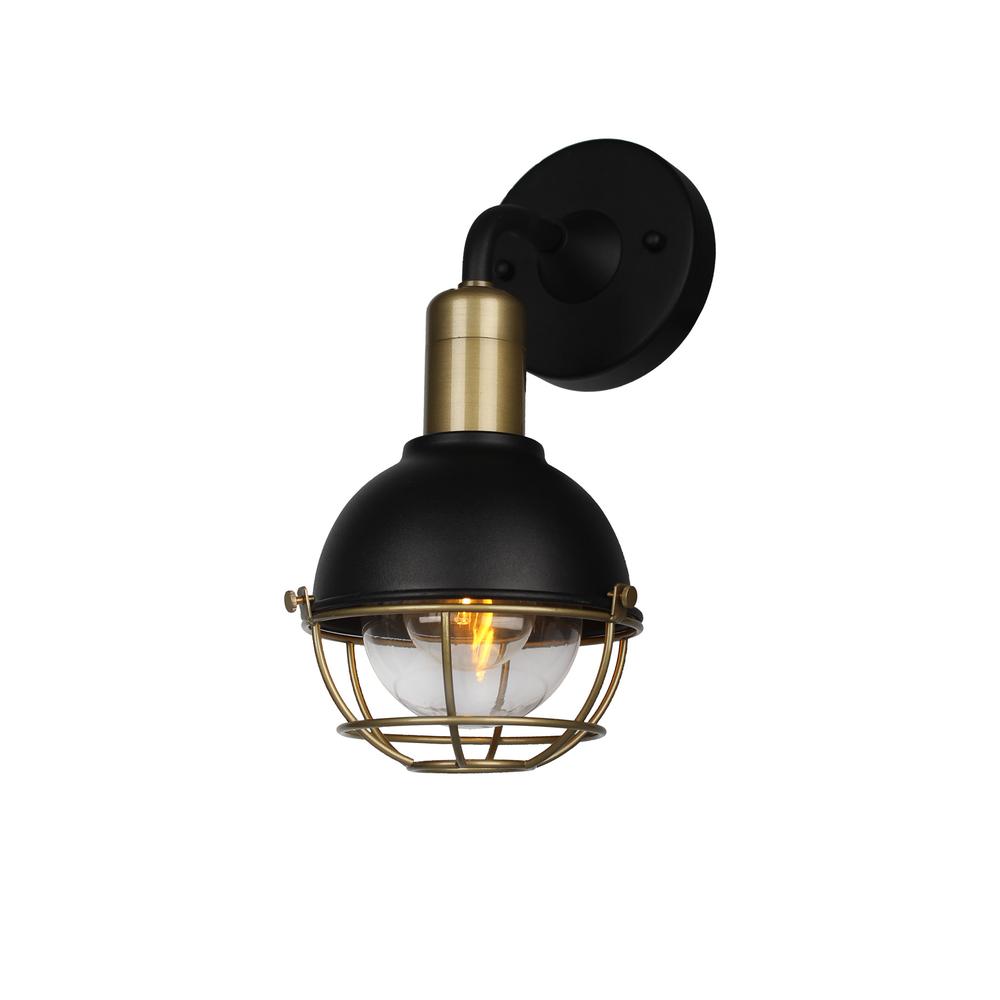 Luxuria Wisteria Wall Light 1 Light E27 IP65 Sand Black/Antique Brass