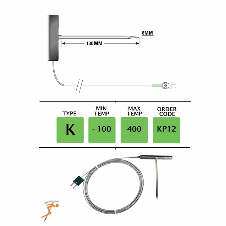 KP12 - K Type T-bar Heavy Duty Oven Needle Probe