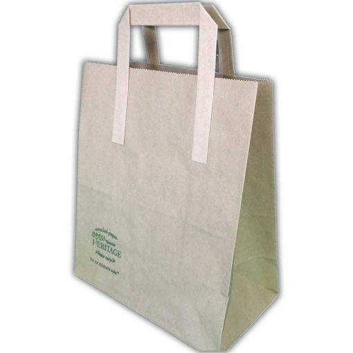 Suppliers Of Medium Kraft Block Bottom Bag (With Handles) - BBB7'' cased 250 For Hospitality Industry