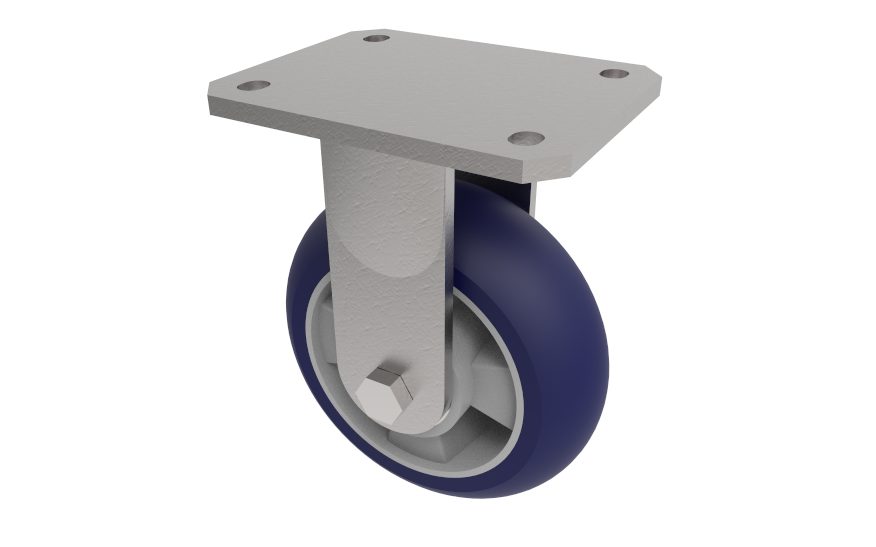 Softer Ergonomic Polyurethane Plate Fixed Castor 160mm 550kg Load