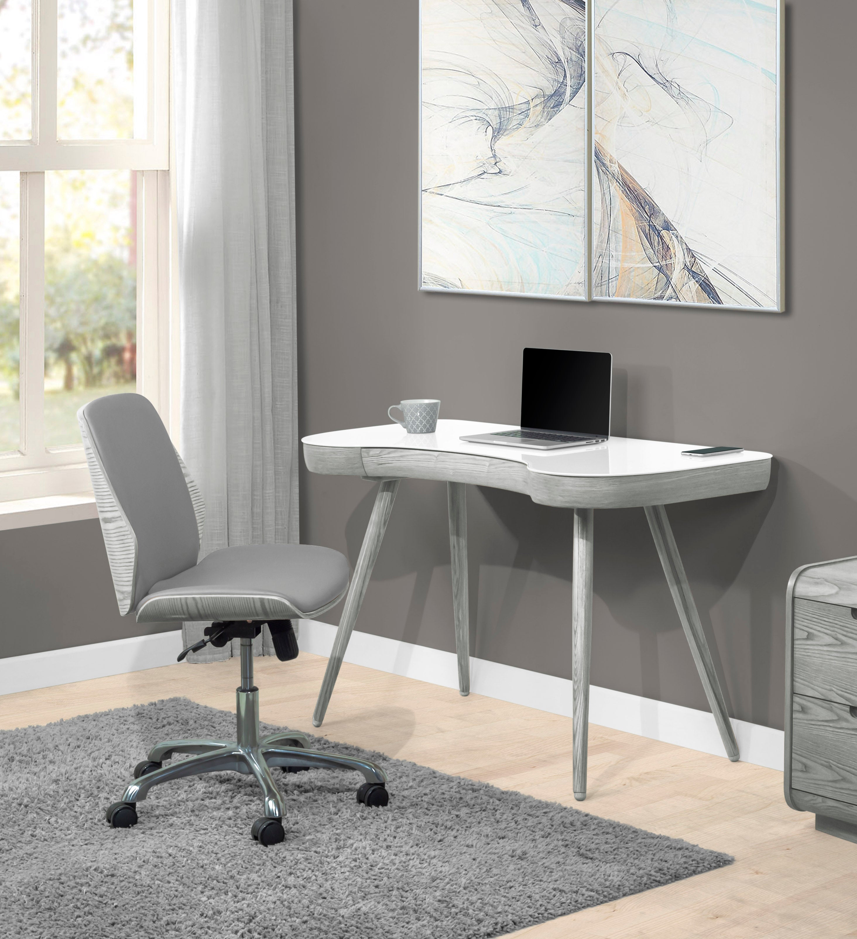 Providers Of Contemporary Quality Home Glass Office Desk in Grey - 1200mm - PC714 North Yourkshire