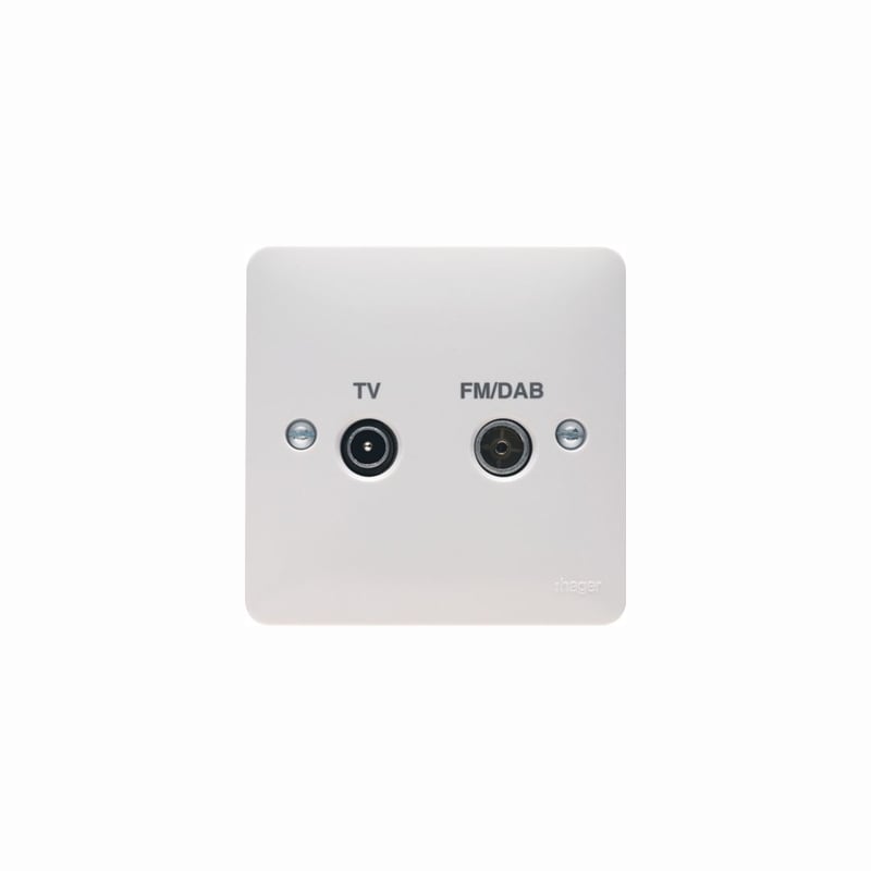 Hager Sollysta Double TV & FM/DAB Co-Ax Socket Outlet