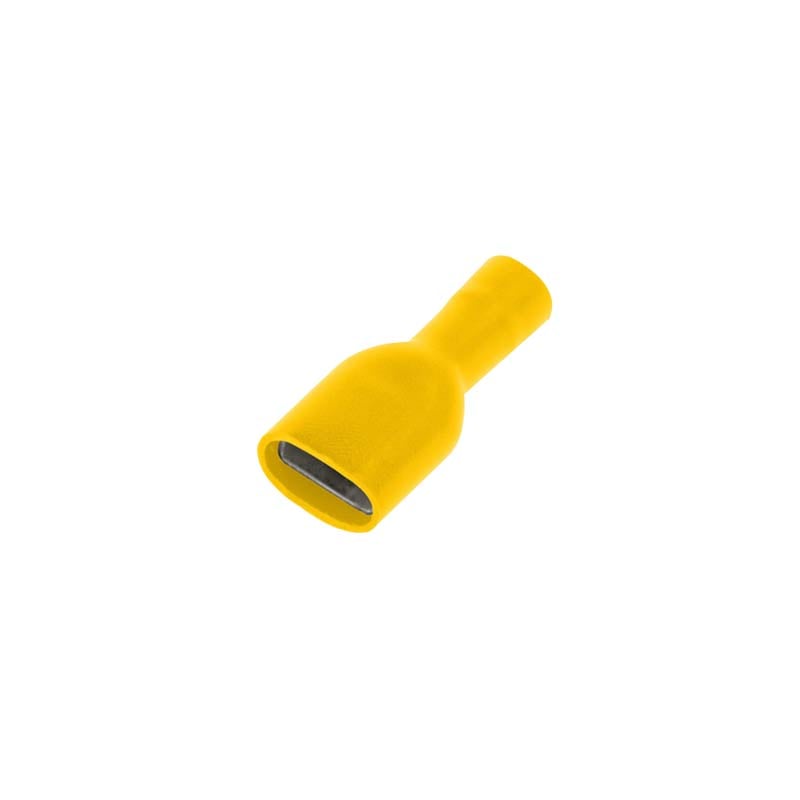 Unicrimp 6.3mm x 0.8mm Yellow Female Push-On Terminal (Pack of 100)