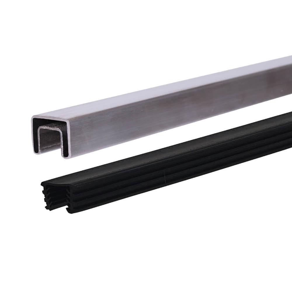 Satin 25mm Square Top Rail - For 10mmMetre Rate - Stainless 316