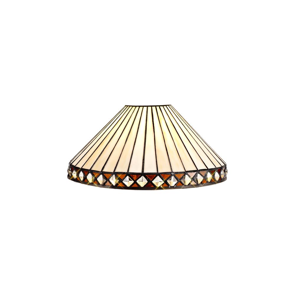 Luxuria Peacock Feather Tiffany 30cm Shade Suitable For Pendant/Ceiling/Table Lamp Amber/Cream/Crystal