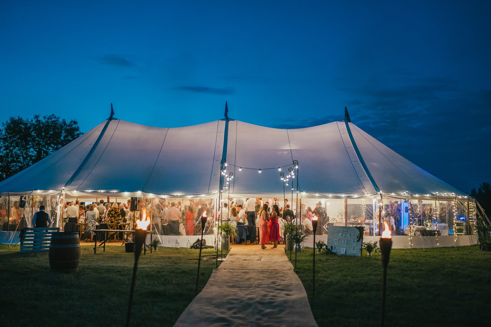 Light-Filled Marquee With Clear Sides
