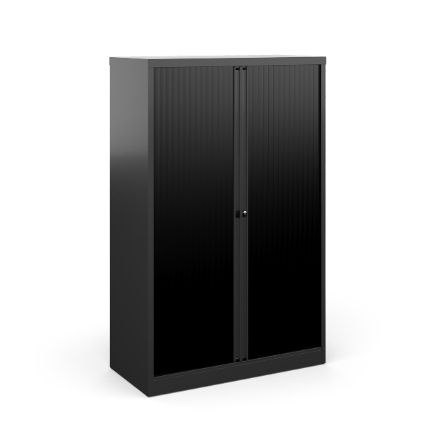 Bisley Systems Storage Tambour Cupboard 1570mm High - Black