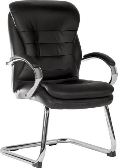 Black Bonded Leather Visitor Cantilever Chair - GOLIATH-LIGHT-VISITOR Near Me