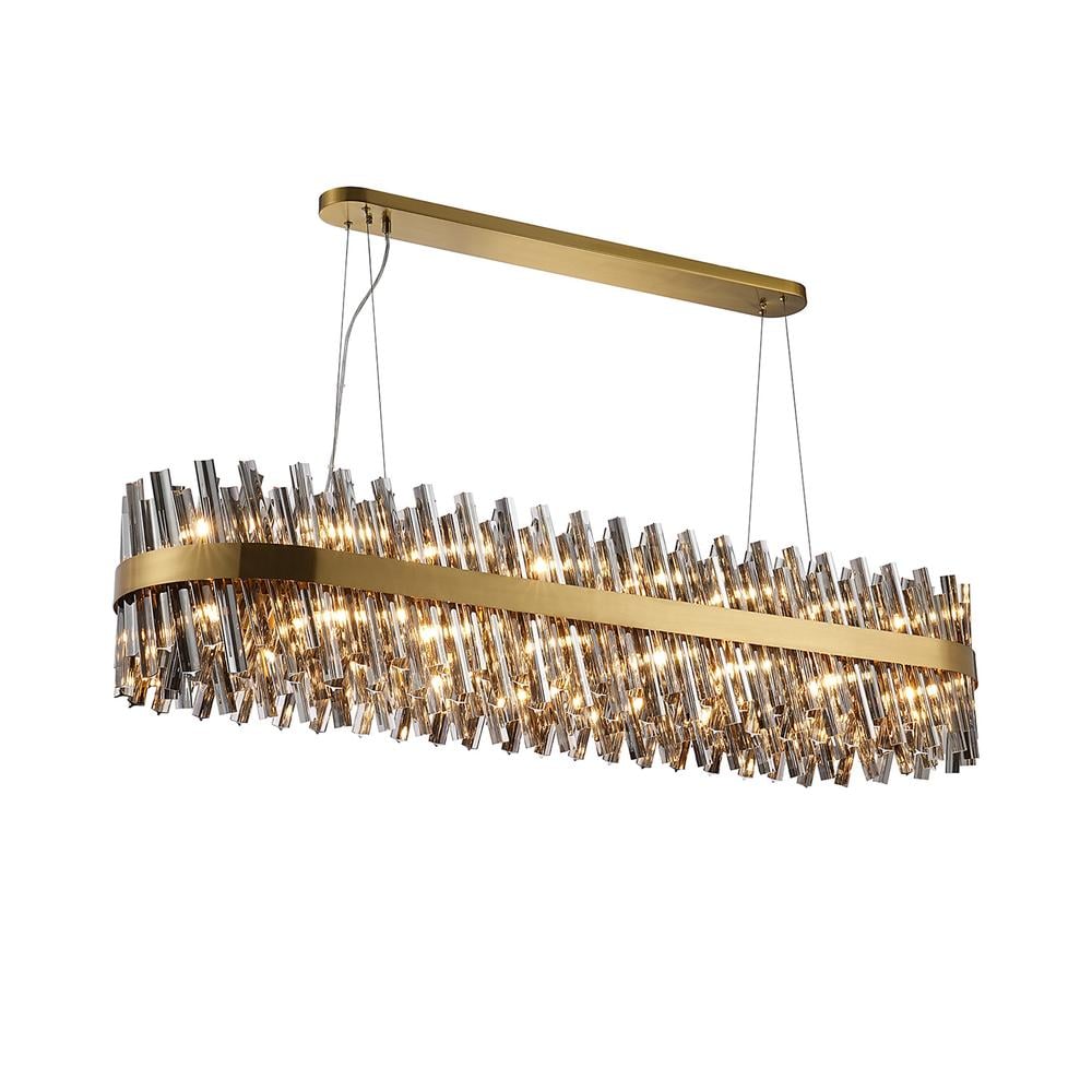 Luxuria Sylph 1.5m 36 Light G9 Pendant Oblong Brass / Smoke