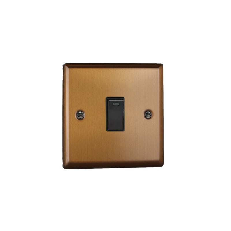 Varilight Urban 1G 20A DP Rocker Switch with Neon Brushed Bronze (Standard Plate)