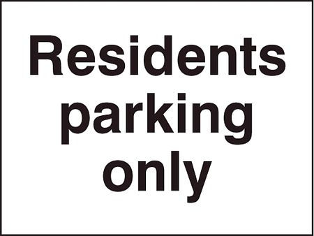 Residents parking only