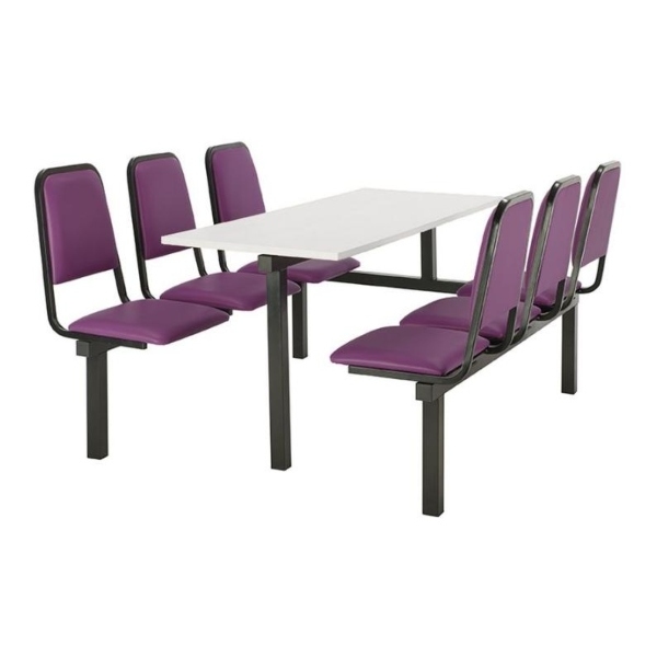 CU92 - 6-Seater Chester Canteen Unit - 1 Way Access, Purple, White