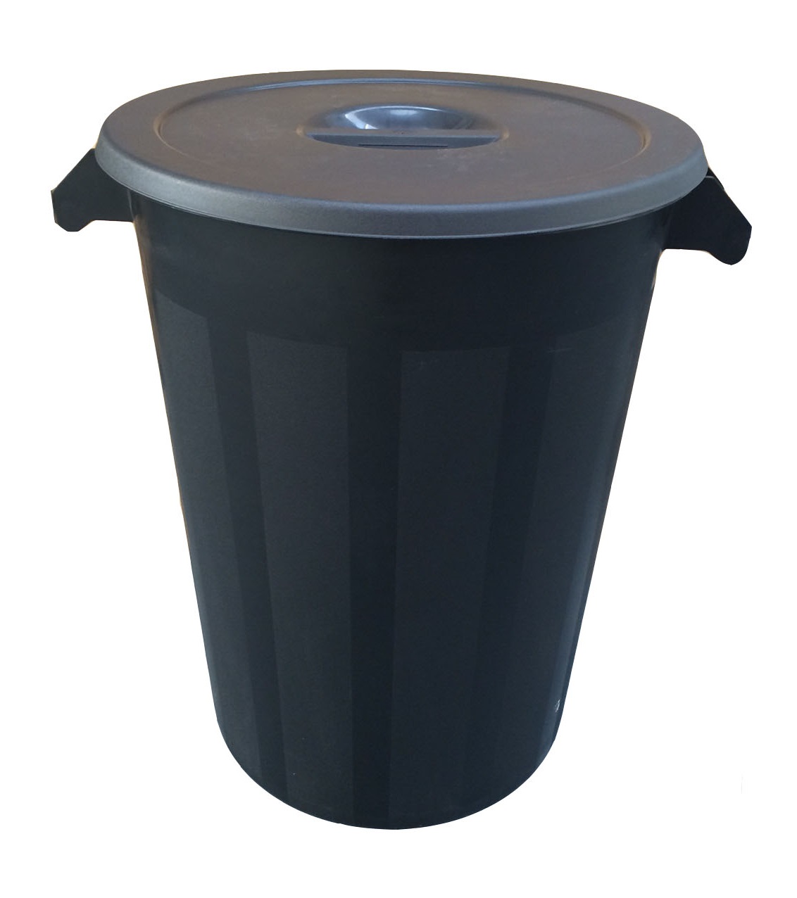 100 Litre Black Plastic Industrial Waste Recycling Bin w/Lid