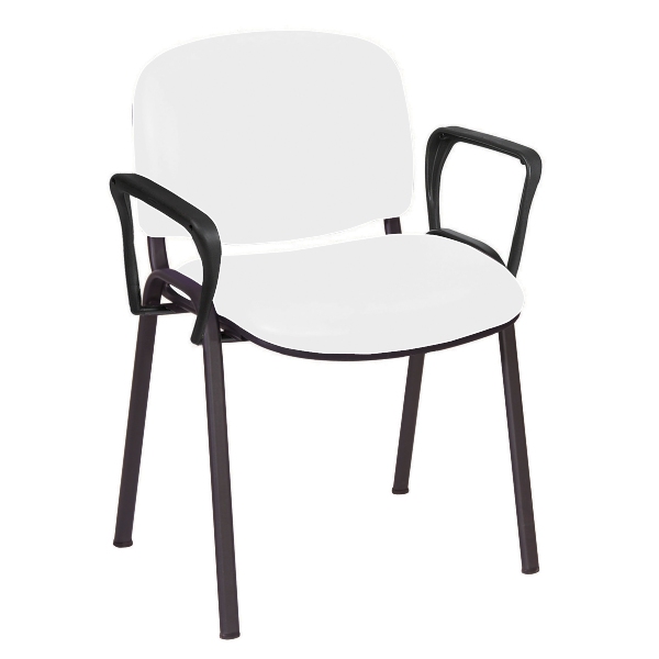 Galaxy Visitor Chair With Arms - White