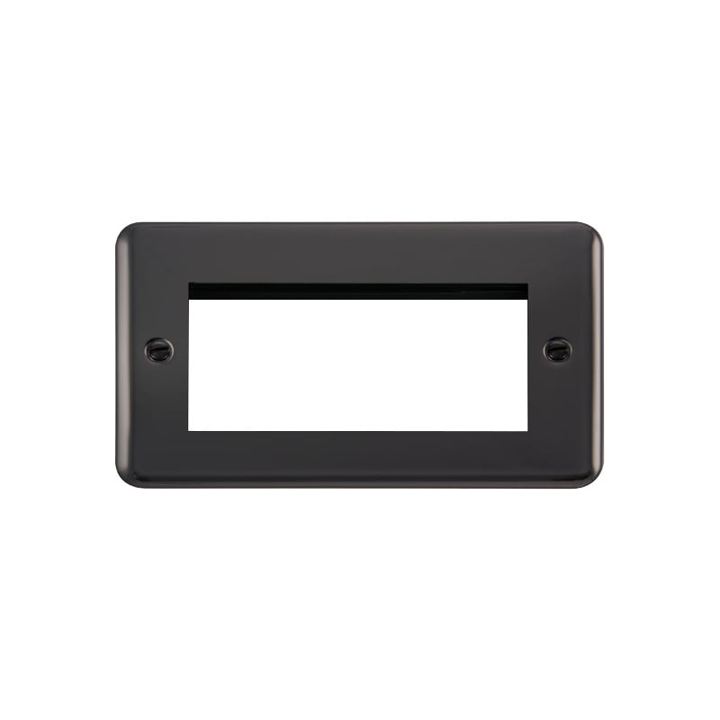 Click Deco Plus New Media 4 Aperture Face Plate Black Nickel