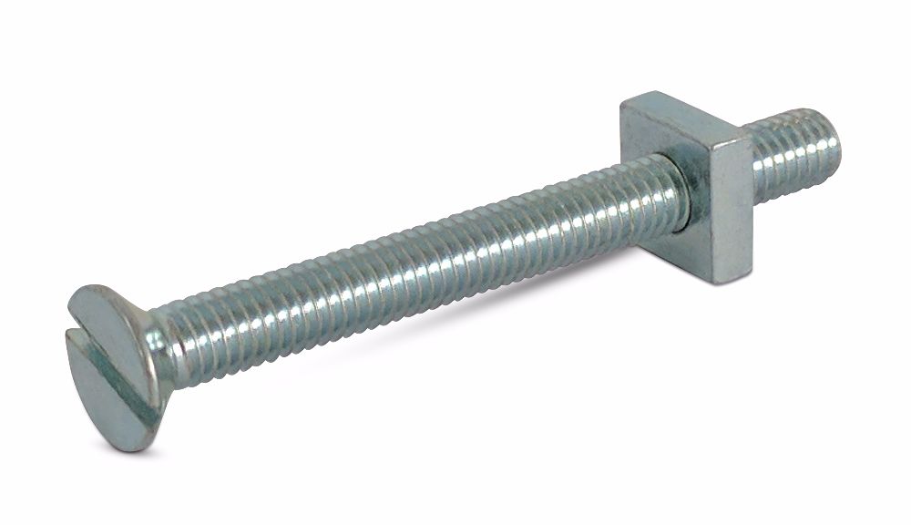 M8x50 Countersunk Gutter Bolt + Nut BZP