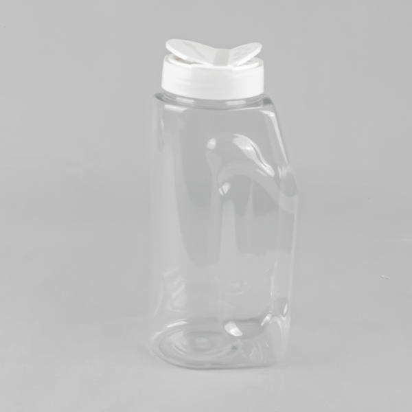 UK Suppliers of 1litre Square PET Bottle with Flapper Cap