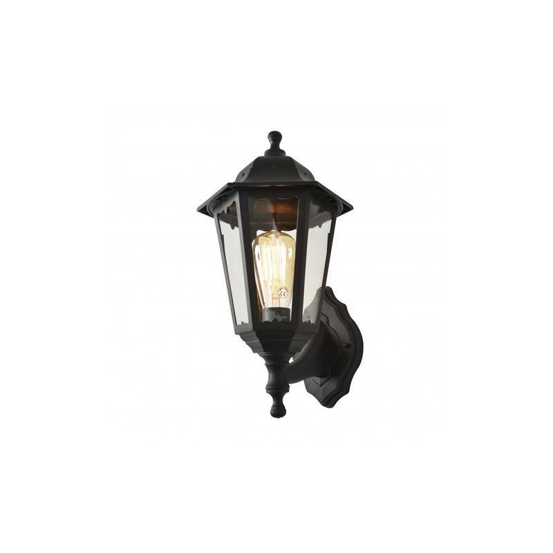 Forum Bianca Up/Down 6 Panel E27 Wall Lantern Black