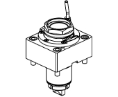 Radial geared-down I&#61;2:1 driven tool re-directed in Z by 80mm