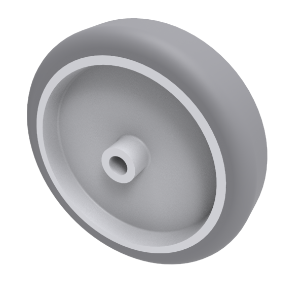 Grey Rubber 100mm Plain Bearing Wheel 60kg Load