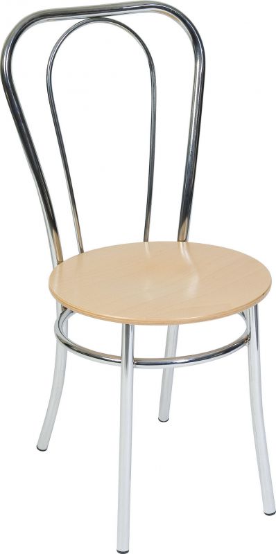 Providers Of Light Wood and Chrome Visitor Chair - BISTRO UK