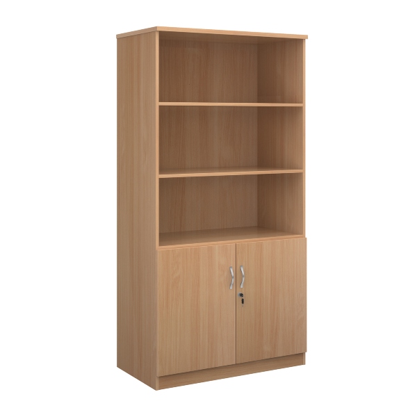 Deluxe Combination Unit with Open Top 4 Shelves - Beech