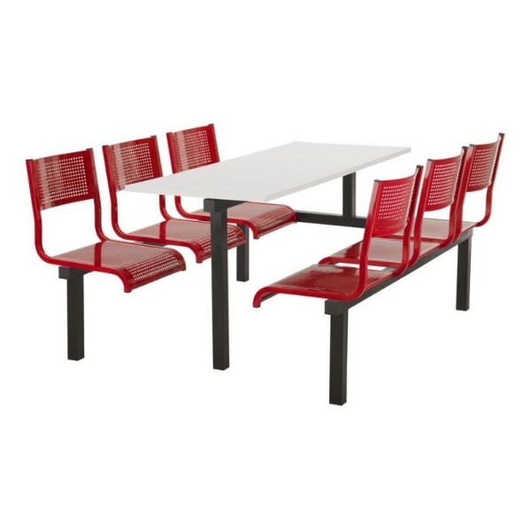 CU93 - 6-Seater Barrett Canteen Unit - 1 Way Access, Red, White