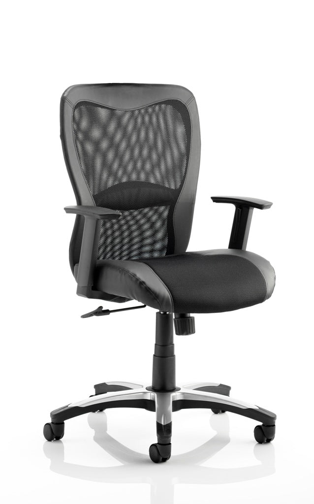 Victor II High Back Mesh and Leather Operator Office Chair North Yorkshire