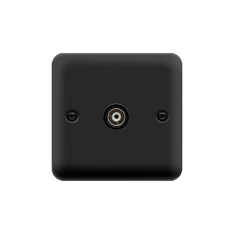 Click Deco Plus Single Isolated Coaxial Outlet Matt Black Black Inserts