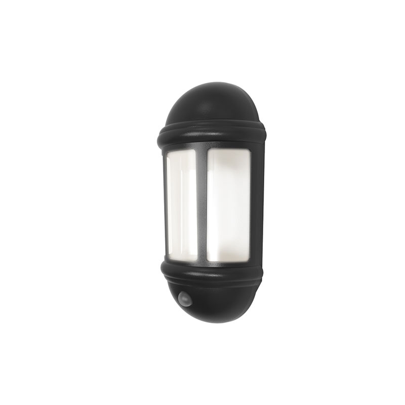 Ansell Latina LED Half Lantern With PIR 8W Black