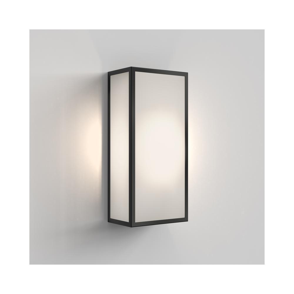 Astro Messina 160 Frosted II Textured Black Wall Light