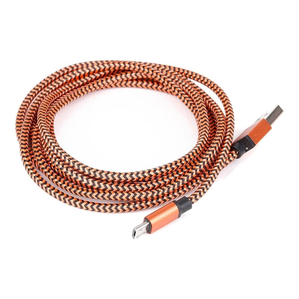 USB Cable 2m Braided Brown (Type A-Micro B)