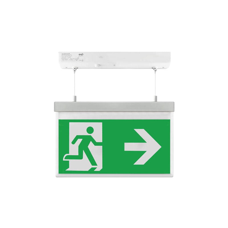 ESP 2W Maintained Hanging Legend Right LED Exit Sign