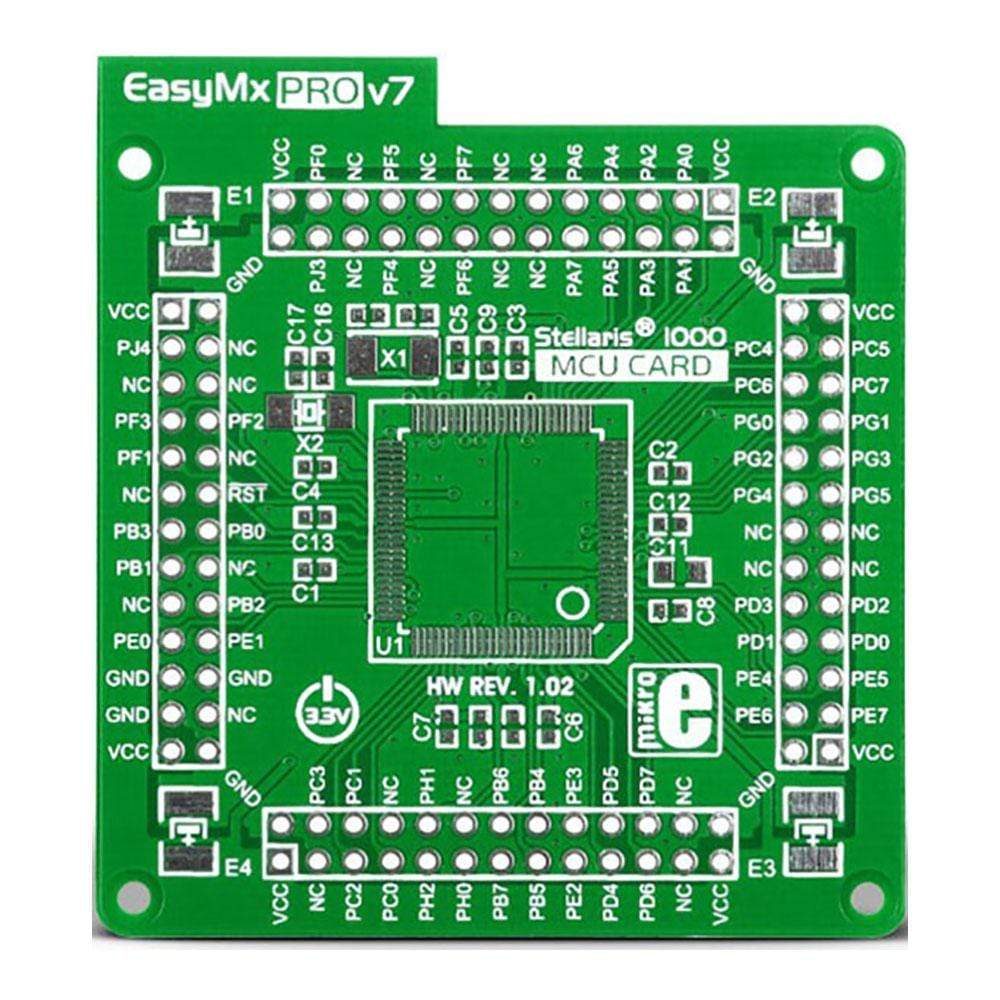 EasyMx PRO v7 for Stellaris 1000 series empty MCU card for 100-pin TQFP