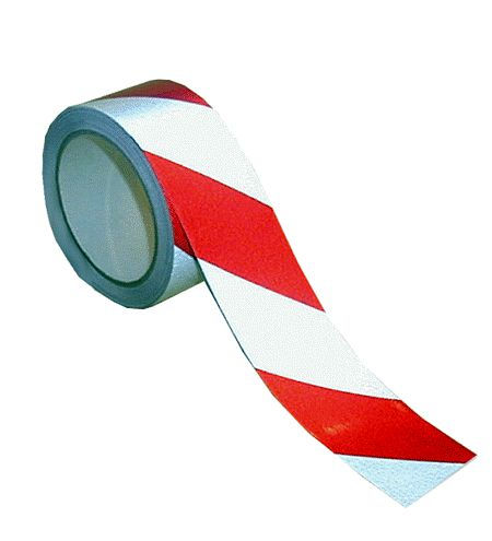 Reflective safety tape red/white 50mm x 25m