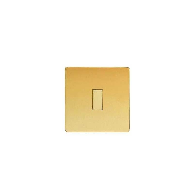 Varilight Screw Less Flat Plate 1G Intermediate Polished Brass