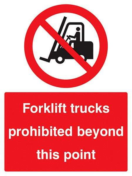 Forklift trucks prohibited beyond this point