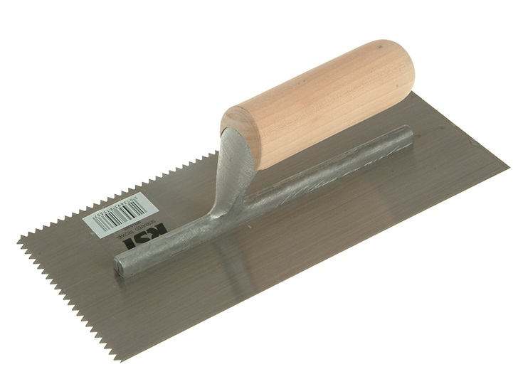 R.S.T Notched Trowel 5mm V Notches Wooden Han