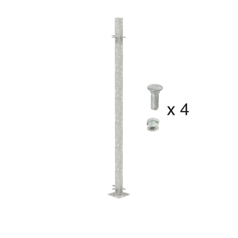 1500mm High Bolt Down 3-Way Post - 60x60Includes Cleats & Fittings - Galvanised