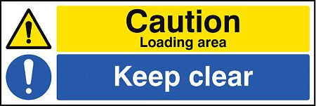 Caution loading area keep clear