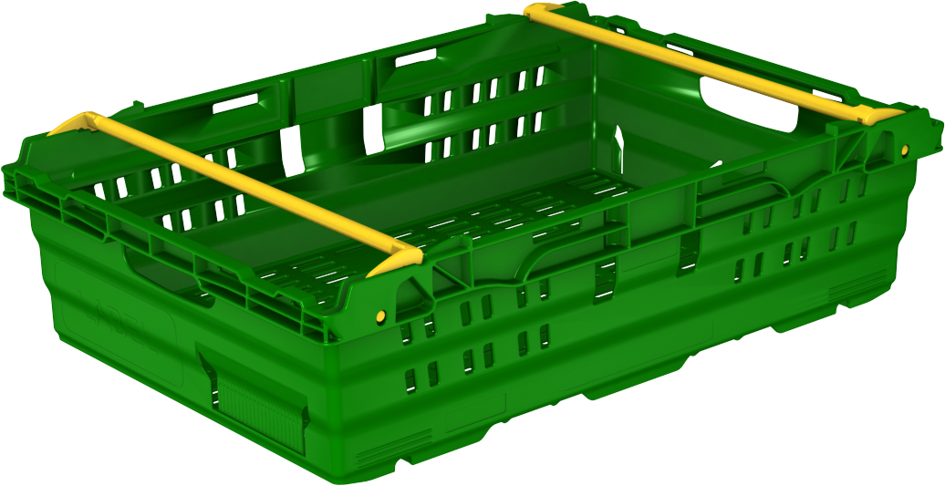 Special Offers 600x400x300 Bale Arm Crate Blue - Fully Vented - Packs of 5 For Food Processing Sector