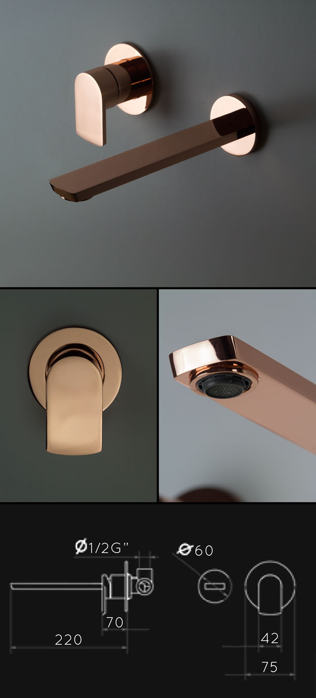 Copper Wall Basin Tap (35BB)