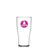 REUSABLE PLASTIC BEER GLASS 284ML-10OZ-HALF PINT - POLYSTYRENE.