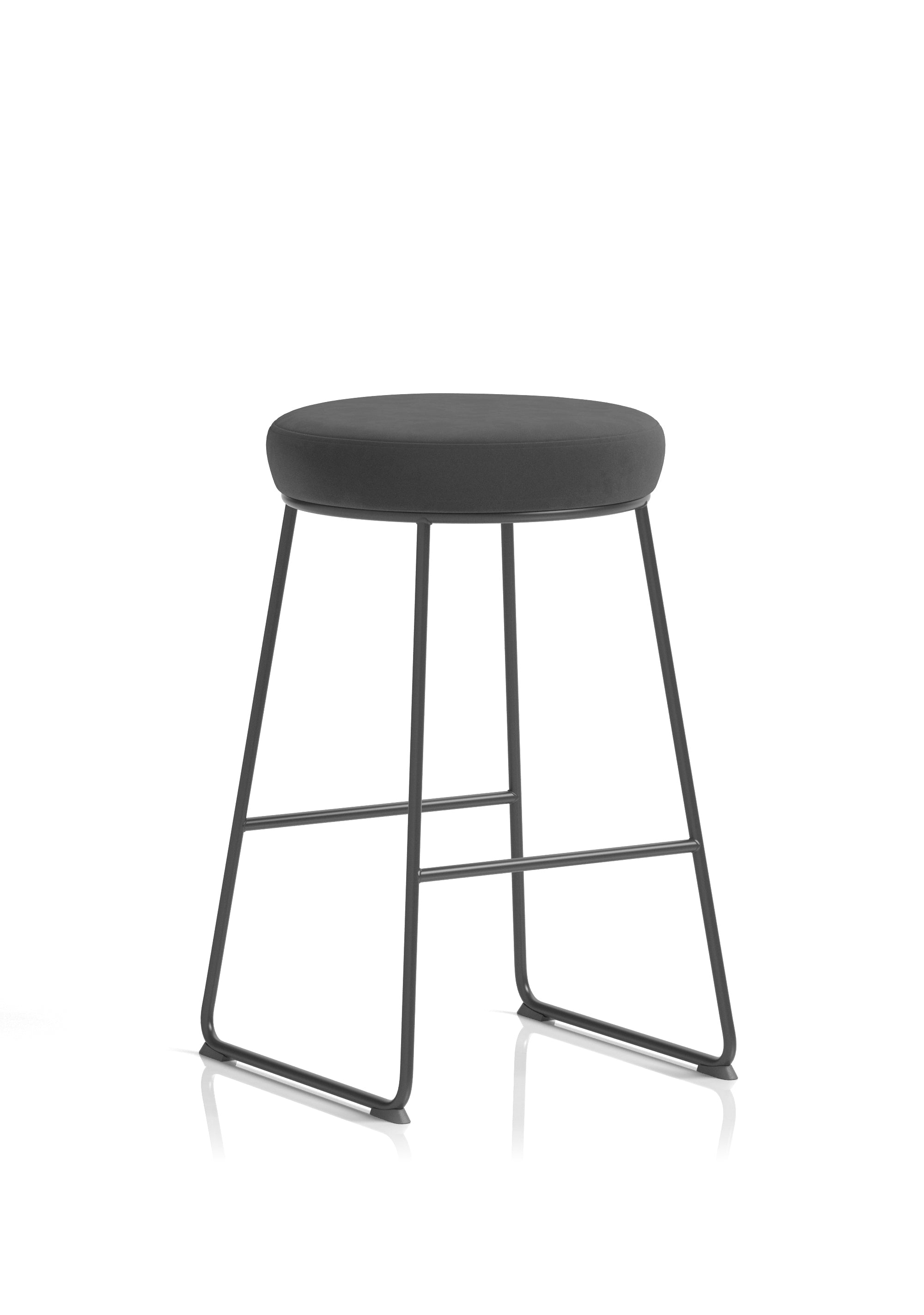 Specialising In Turin Black Frame Fabric Seat Stool Chair - 23 Colour Options Available North Yourkshire