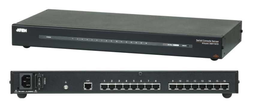 SN9116CO - Aten 16-Port IP Serial Console Server with Single Power/LAN, Auto-sensing DTE/DCE, CISCO pin-outs (SN Range)