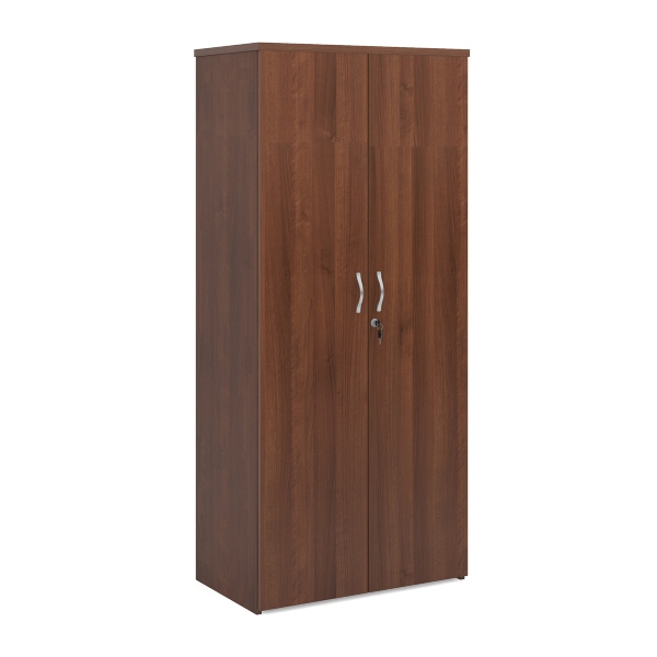 Universal Double Door Cupboard with 4 Shelves - Walnut