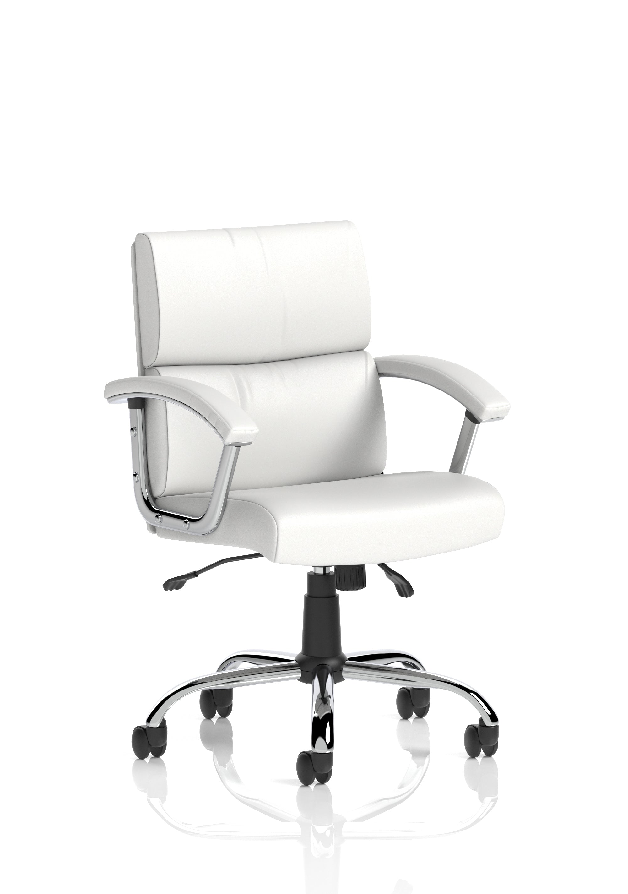 Suppliers Of Desire Medium Back Bonded Leather Executive Office Chair with Fixed Chrome Arms North Yourkshire