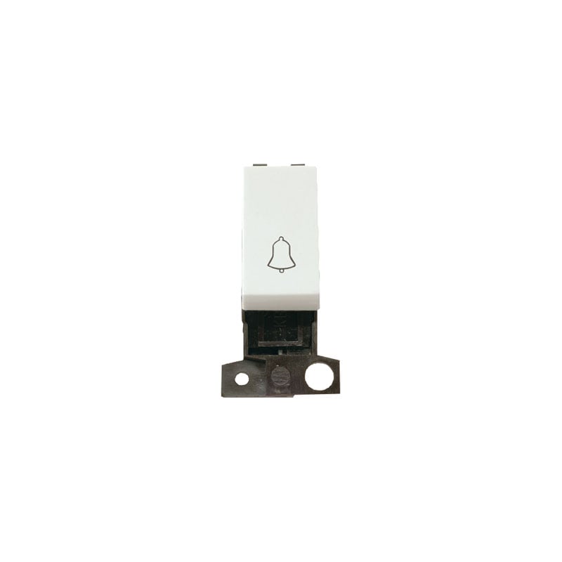 Click MiniGrid 10AX 1 Way Retractive Bell Switch Module White