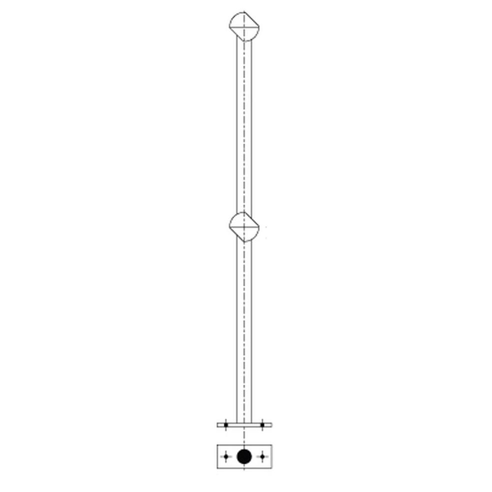 Galv Tubular H/Rail Std 8D 1 NB 500/500"