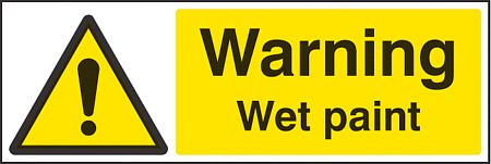Warning wet paint